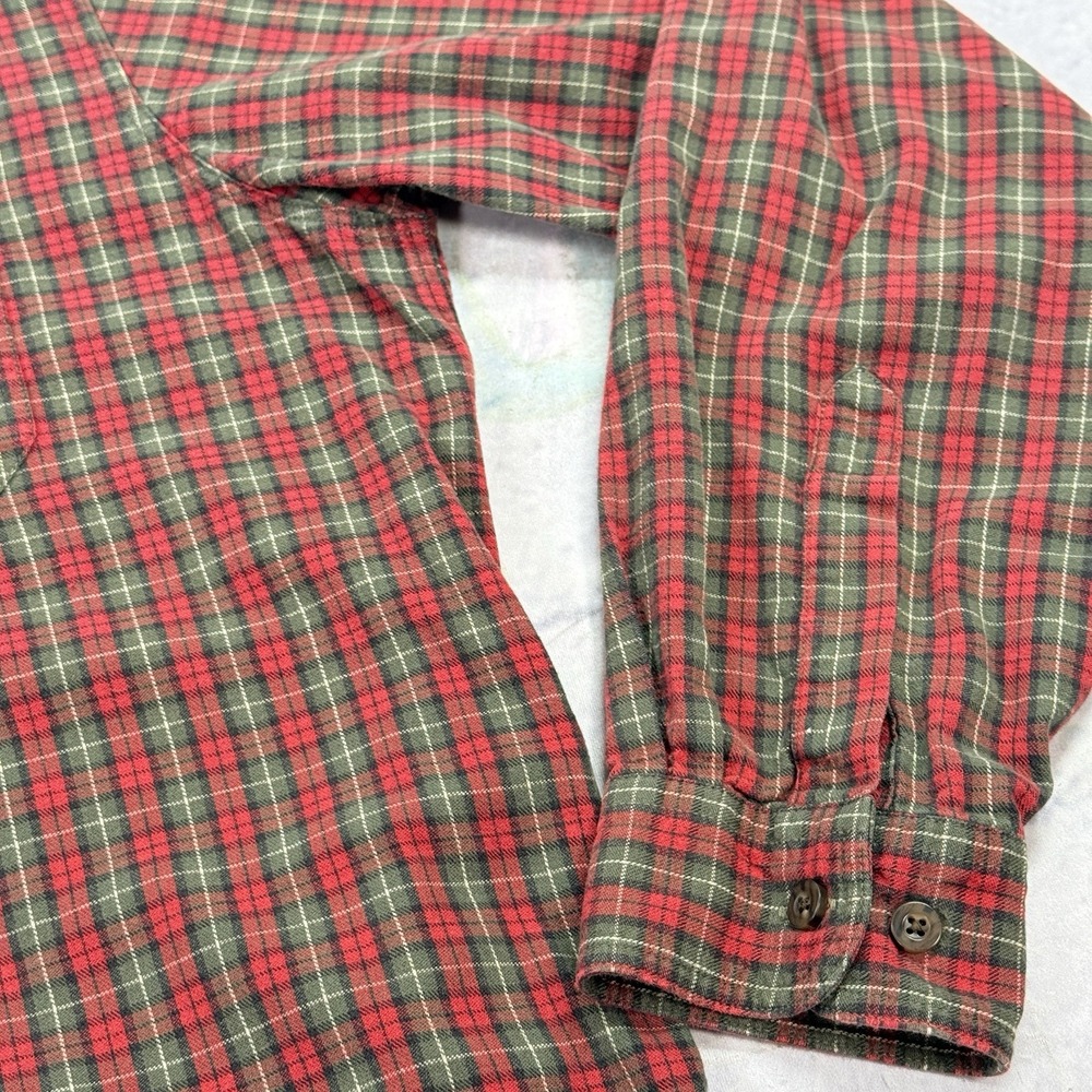 Vintage LL Bean Flannel Long Sleeve Shirt Men's Size L Tall Red‎ Plaid 0WT66 - Picture 14 of 15